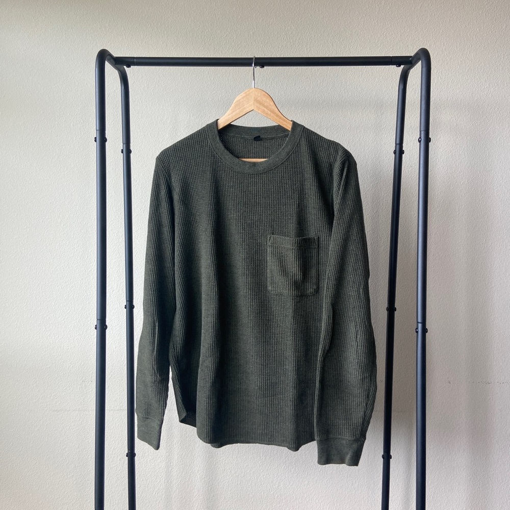 Uniqlo Waffle Knit Sweater - Green